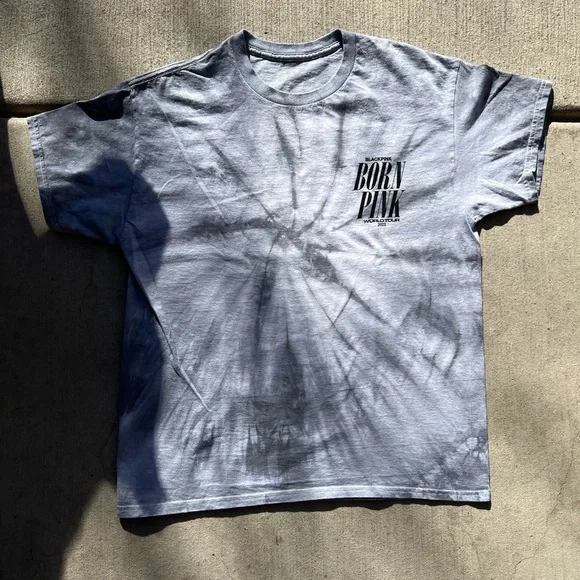 BlackPink - Born Pink World Tour - Gray Tie-Dye T-Shirt Size L - Picture 3 of 8